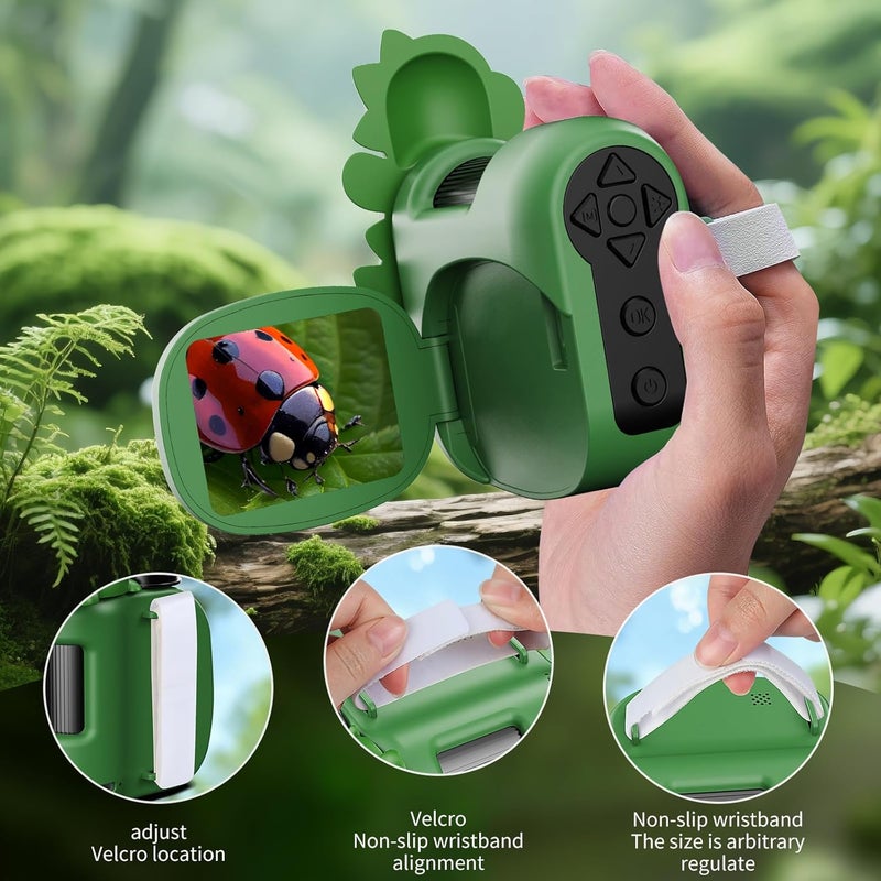 WSDMIC 1600X Handheld Microscope for Kids 2" IPS Screen Kit Mini Pocket Digital Microscopes STEM Science with Slides Photo Video Rechargeable Portable Scope Gift for Ages 6-12 (Green) - Image 4